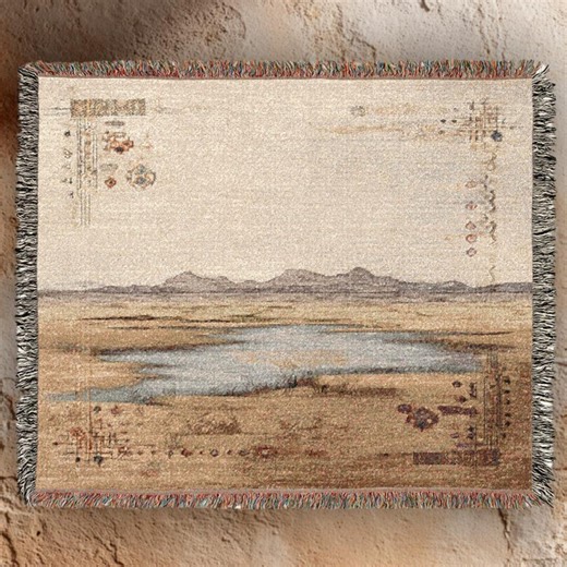 Southwestern Woven Desert Throw Blanket - Boho Tribal Art | Heritage Inspired Fleece - Etsy