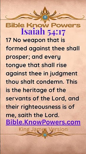 Isaiah 54:17 – No Weapon Formed Against You Will Prosper Bible Promise (KJV) — Scripture Read Aloud