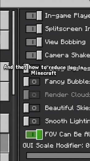 How to Reduce Lag In Minecraft Bedrock! #shorts #minecraft