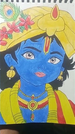 draw krishna ji drawing 😁 #viralshortvideo #art #drawing