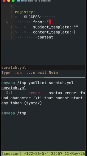 Vim: Debugging YAML