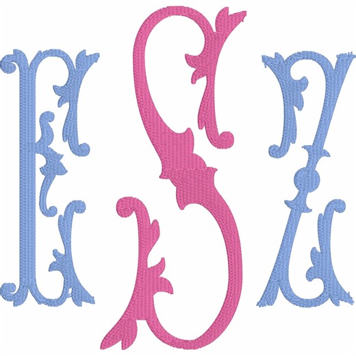 Maxwell Monogram Embroidery Font .bx + 9 Machine File Format Instant Downloads - Etsy Canada