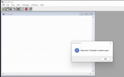 解决R语言安装报错 Fatal error:'R_TempDir' contains space