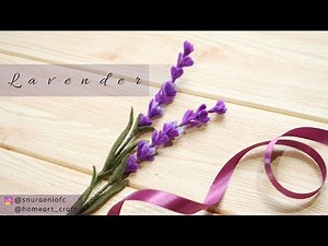 (EASY) #DIY Realistic Felt Lavender - How to Make Felt Flowers || S Nuraeni