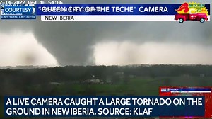 46K views · 179 reactions | NEW IBERIA TORNADO: A live camera caught this large tornado on the ground in New Iberia. Homes are damaged and rescues are underway >> https://bit.ly/3HBuGUA | WDSU News | Facebook