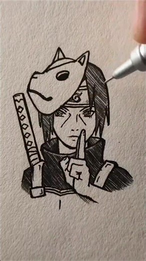 “ANBU Itachi Speed Drawing 🔥🖤 | Naruto Art Transformation”