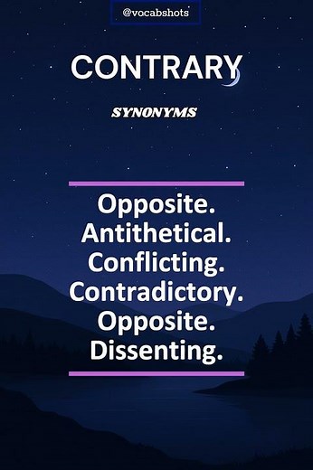CONTRARY Meaning | Synonyms | Usage | Vocab Shorts #vocabshots