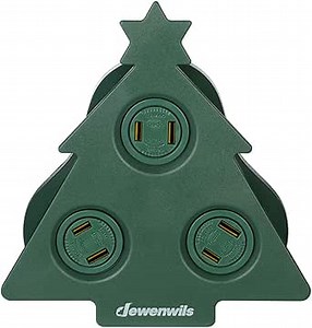 DEWENWILS 3-Outlet Christmas Lights Controller with Auto-Cycle Flashing Pattern(Chasing, Fading, Flashing), Flashing Mechanism Sockets for Decoration String Lights,Green, UL Listed