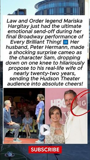 Law & Order Star Mariska Hargitay Gets Shocking Stage Surprise From Peter Hermann!❤️ #viral #shorts