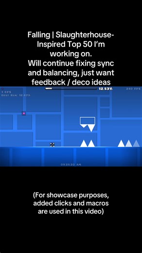 Falling | Top 50ish Extreme Demon I’m working on, inspired by slaughterhouse. Will need a verifier and decorator feedback and ideas :) #gd #geometrydash #top50 #level #verify