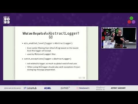 Logging in Julia: Logging stdlib and LoggingExtras.jl | Frames Catherine White | JuliaCon 2023