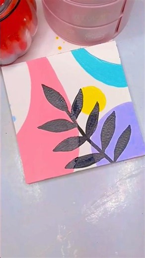 💫Trendy Color Block Canvas Art 😍 | Pastel Abstract Painting #artcraft #art #painting #artshorts