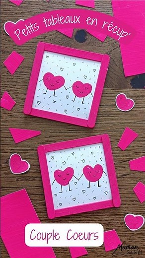 Tableaux en récup' Coeurs pour la fête des mères #kidsactivity #activiteenfants