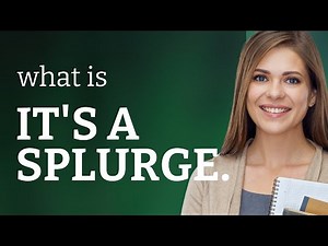 Understanding "It's a Splurge": A Guide to English Expressions