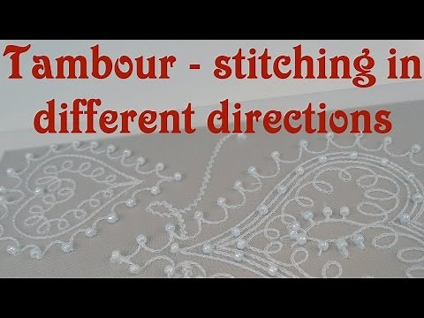Tambour embroidery stitches in different directions.