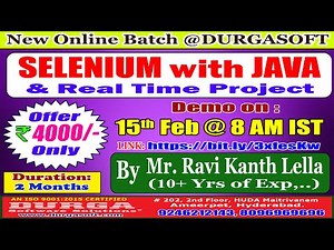 SELENIUM with JAVA Online Training @ DURGASOFT