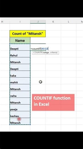 “Excel COUNTIF Formula – Easy Explanation for Beginners”