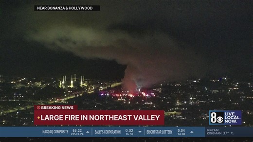 Live look at two-alarm house fire in northeast valley