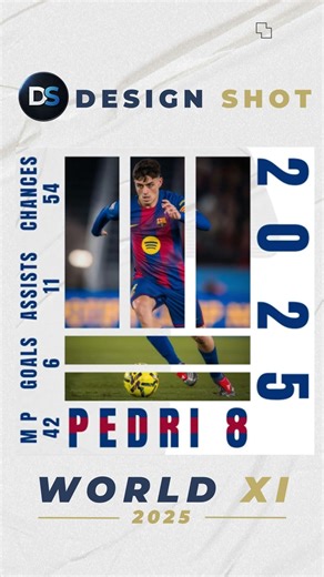 World Best XI 2025 | Pedri — Football Graphic Design Process 🎨⚡ #graphicdesign #footballdesign