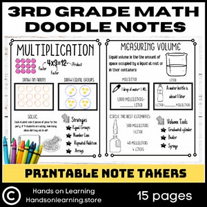 3rd Grade Math Doodle Notes