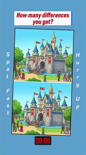 Castle Puzzle 🏰 How Many Differences Did You Find? 👀 #shorts