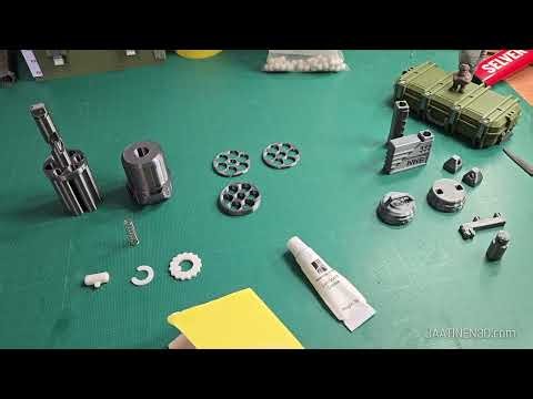 Assembling the Minigun Keychain V2 — functional BB blaster!