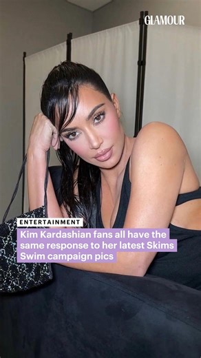 8.4K views · 31 reactions | Faux leather swimwear, anyone? ➡️ https://www.glamourmagazine.co.uk/article/kim-kardashian-fans-react-skims-swim-photoshoot | GLAMOUR UK | Facebook