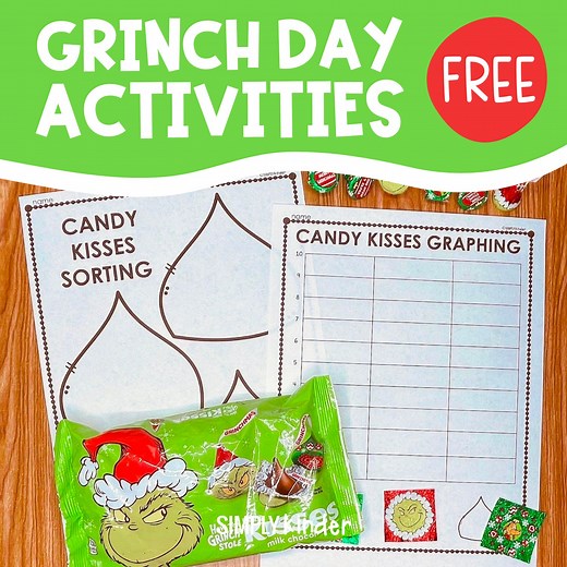 Grinch Day Activities & Hershey Kiss Graphing - Simply Kinder