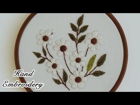Beautiful Hand Embroidery Flowers & Leaves | Easy Step-by-Step Tutorial