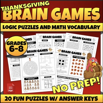 Special Education Thanksgiving Activities Math Puzzles Fun Games Worksheets