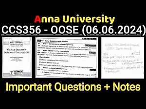 ccs356 OOSE | important questions| notes| let's start | Anna University | April may 2024 exam