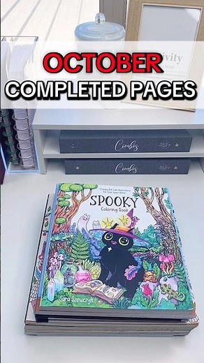🎃 Adult Colouring Book Pages | OCTOBER Completed Pages Flip Through #coloring