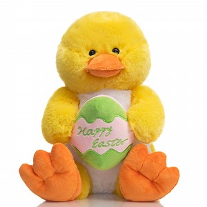 [Hot Item] 30cm Lovely Soft Yellow Plush Animal Stuffed Duck Cuddly Toy with Easter Egg