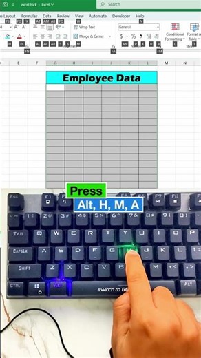 Merge Across in Excel with One Keyboard Shortcut | Most Users Have No Idea This Exists #viral #excel