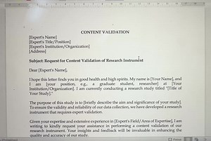 Sample Letter for Research Validation