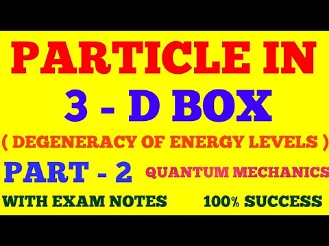 PARTICLE IN 3 D BOX || PART - 2 || DEGENERACY OF ENERGY LEVELS || WITH EXAM NOTES ||