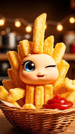 French fries 🤤 #foodie #cartoonforkids #cartoonfood #ai #aianimation #trending #trendingshorts
