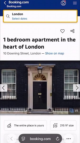 Tourists duped into booking stays at 10 Downing Street on Booking.com