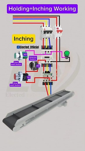1.1M views · 8.1K reactions | Inching And Holding Circuit Using Selector Switch_ NO and NC #electrician #electronicsengineering #CircuitDiagram #education #ControlCircuit #electricity #electricalwork #industrial #electrical | 퐄퐥퐞퐜퐭퐞퐝 퐎퐟퐟퐢퐜퐢퐚퐥 | Facebook