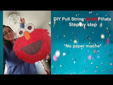DIY Pull String Elmo Piñata *step by step