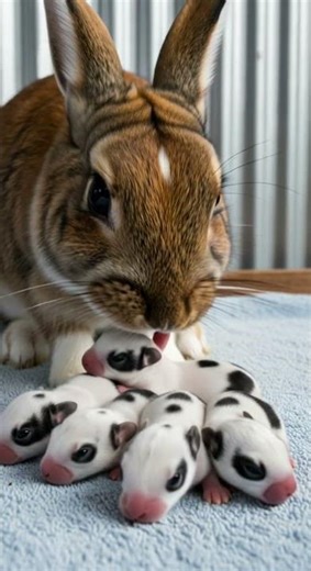 Rabbit giving birth sounds newborn miracle caught on camera #animals #cute #pets