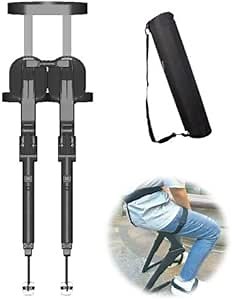 Exoskeleton Seat, Portable 3 Gear Height Adjustable, Wearable Mechanical Booster, MAX 150kg/330lb, Foldable Chair for Outdoor, Fishing, Concert, Subway, Bus