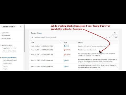resolve instance profile aws-elasticbeanstalk-ec2-role associated with environment does not exist