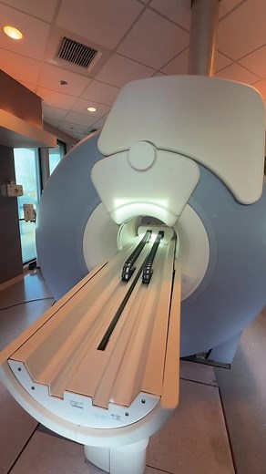 The MRI scan room is built as a Faraday cage to block external radio frequencies (RF) from entering and causing image artifacts, while also containing the scanner’s own RF pulses. The windows use a fine copper mesh (like a microwave door) to allow visibility while blocking RF. #mri #mriscan #radiology #radiologictechnologist #mritech