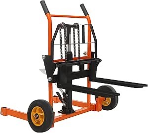 Lift Stacker, Adjustable Lift Table, Hydraulic Material Pallet Truck Dolly, 440 lbs 15.7”Fork Lifting Flat Truck Pallet Jack with 2 Casters,Steel Platform Pallet Stacker for Warehouse