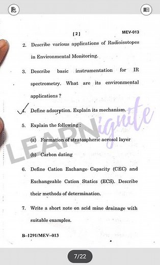 MSCENV MEV 13 DECEMBER 2024 QUESTION PAPER I IGNOU #environmentalscience #ignou #exam