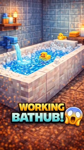 👉 This Bathtub Actually Works 😱🛁 (Minecraft Build!) #shorts #minecraft