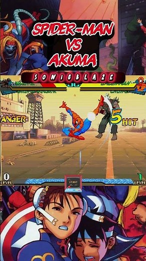 SPIDER-MAN destroys AKUMA in Marvel Super Heroes vs Street Fighter 🕸️👺