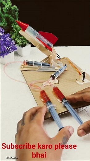 Mini Rocket Made from Syringe 🚀 | Science Experiment | #Shorts