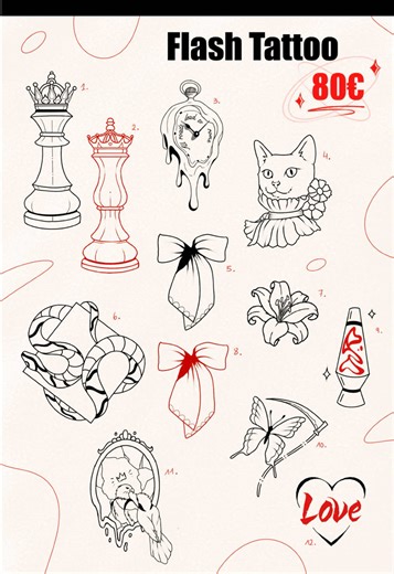 Flash Tattoos: Unique Designs for 80€